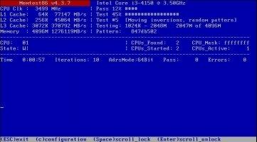 Memtest86+ Скриншот 2