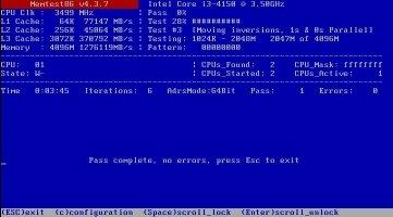 Memtest86+ Скриншот 3
