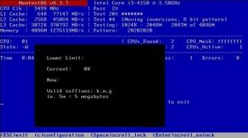 Memtest86+ Скриншот 4